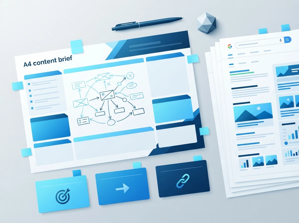 A content brief with entity mapping and internal link targets — the inputs that make AI drafts rankable – SEO inputs