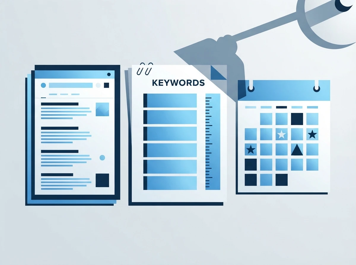 Printed SERP pages and a locked keyword list - showing a controlled test setup for tool comparisons – SERP testing