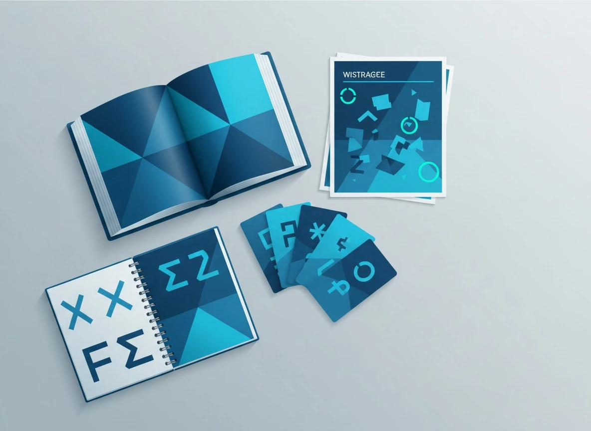 Textbook, practice sheet, and flashcards showing free GED study materials by subject – free resources