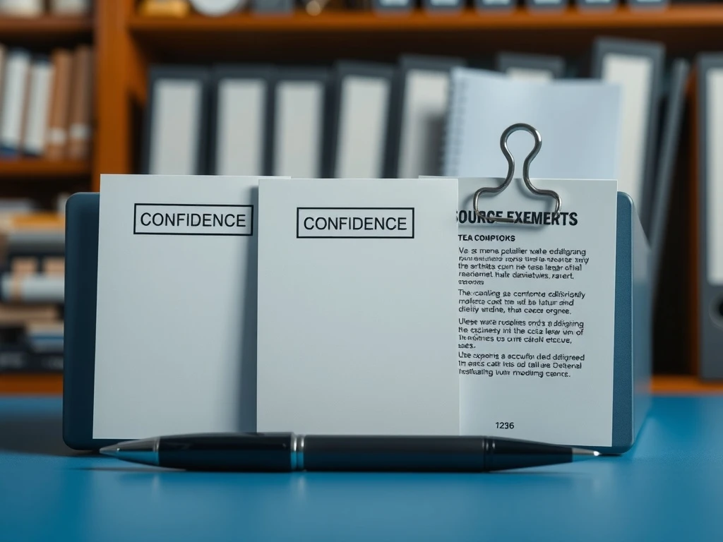Index cards labeled by confidence beside source excerpts — illustrating a persistent ledger for reuse across threads – verifi